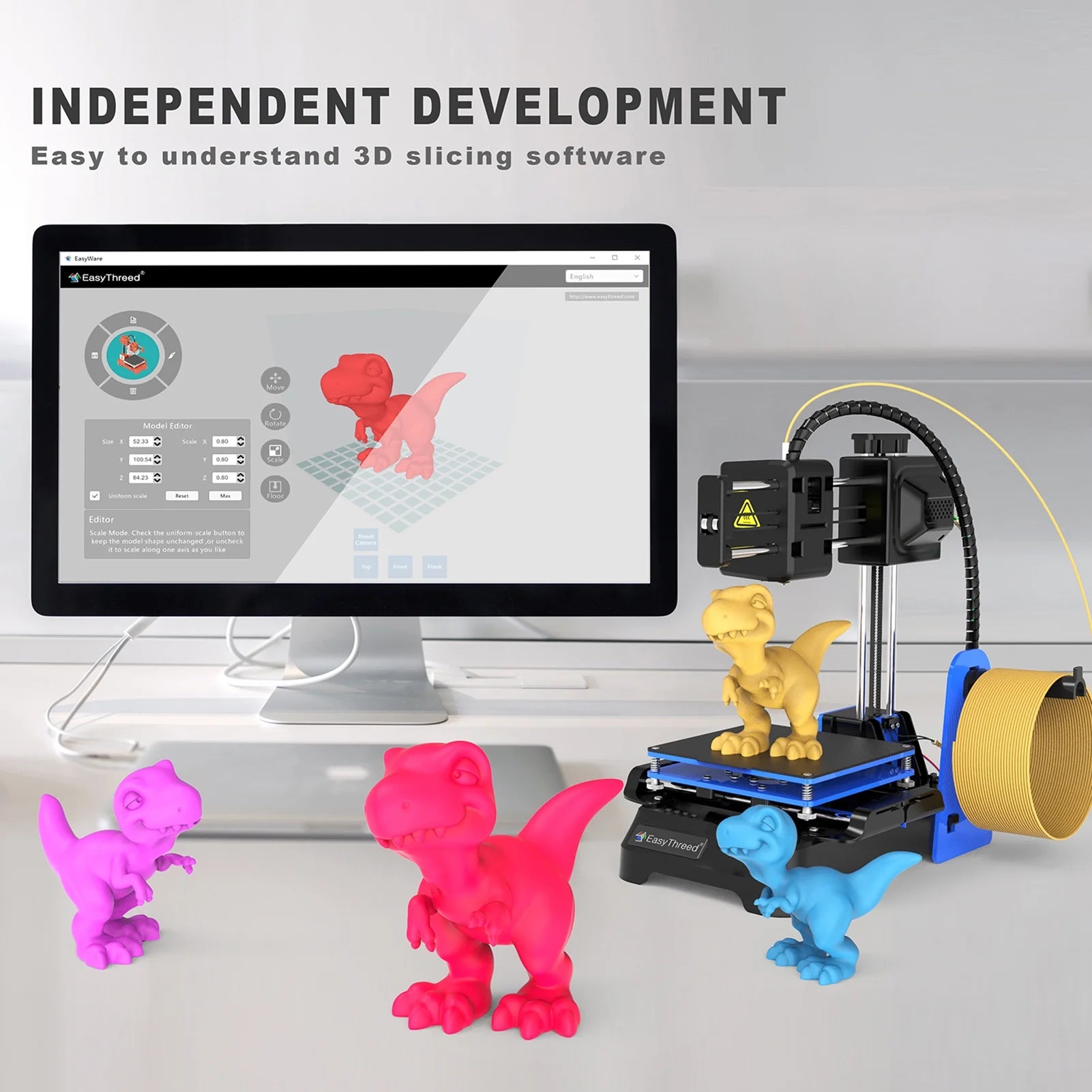 K7 3D Printer High Precision Desktop Mini 3D Printing Machine for Kids Teens Beginners Student, Print Size 100X100X100Mm