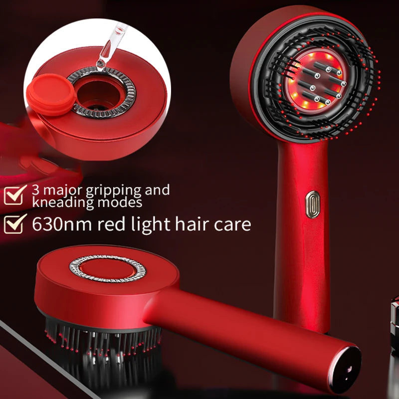 Electric Vibration Massage Comb Red Light Therapy Hair Growth Massage Scalp Brush anti Hair Loss Liquid Oil Applicator Hair Care