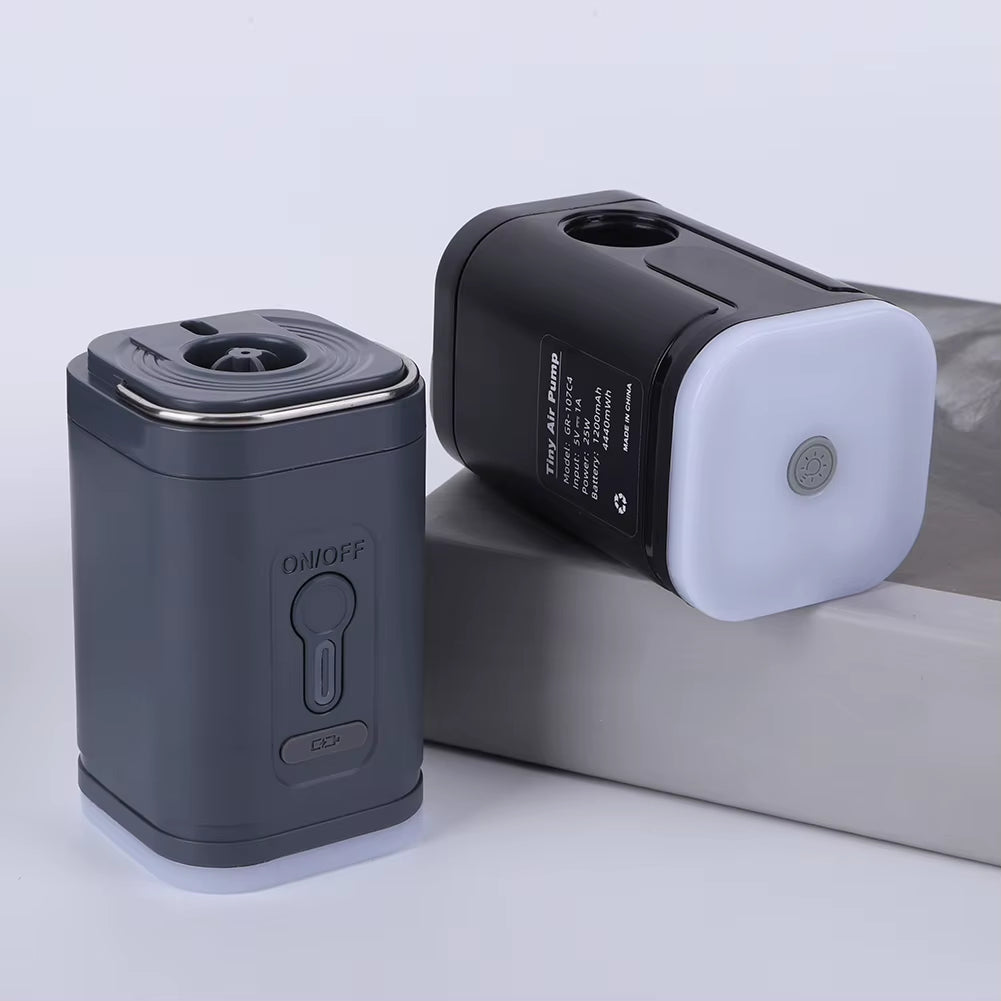 Electric Air Pump Camping Light 3 Lighting Modes Mini Inflate Deflate Pump Rechargeable for Air Beds Boat Swimming Ring