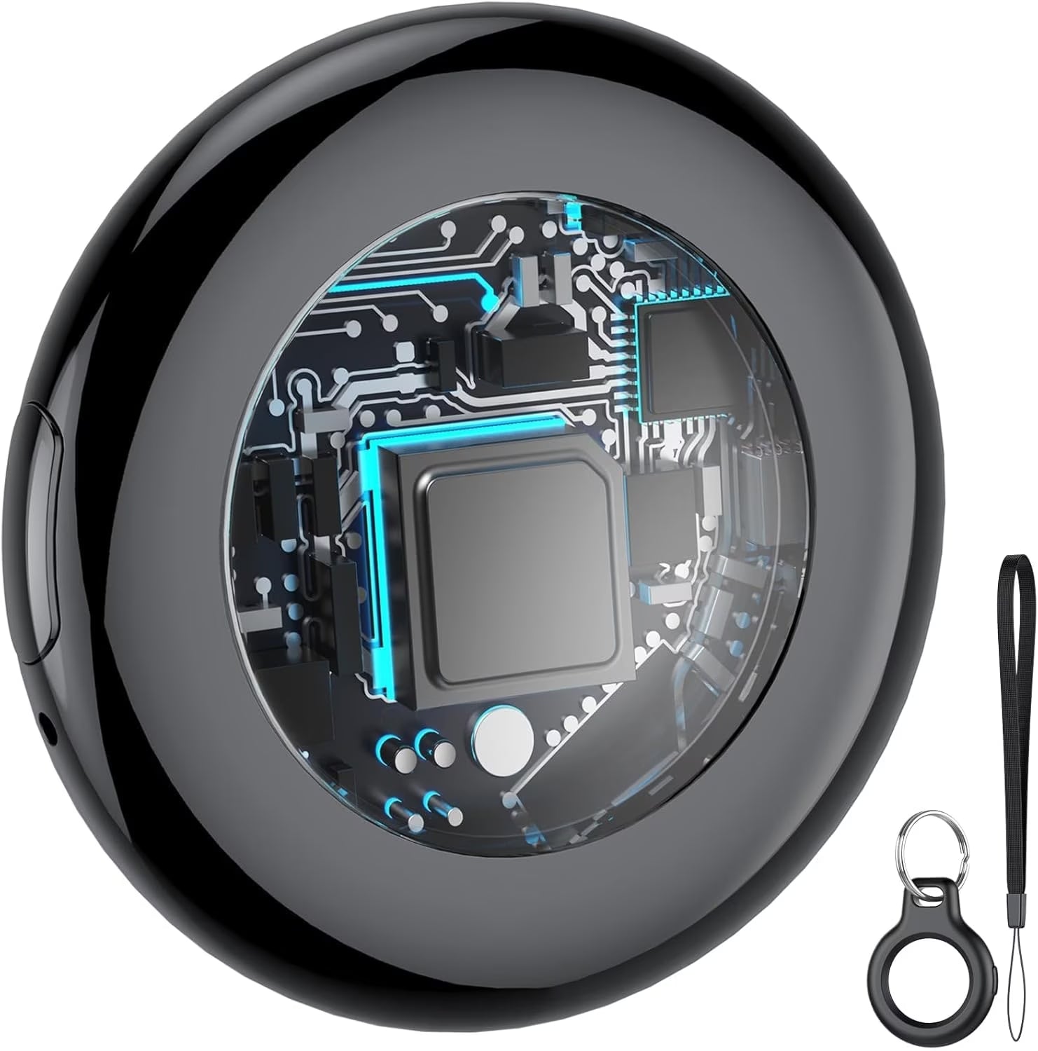 Bluetooth Tracker, Smart Air Tracker Tags-1 Pack, Key Finder and Item Locator Works with Find My (Ios Only), with Protective Case/Key Ring/Lanyard, Tracker Tag for Keys/Luggage/Wallet, Etc.