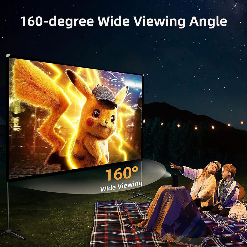 Portable Projector Screen with Stand Outdoor: Camping Projection Screen 80 Inch