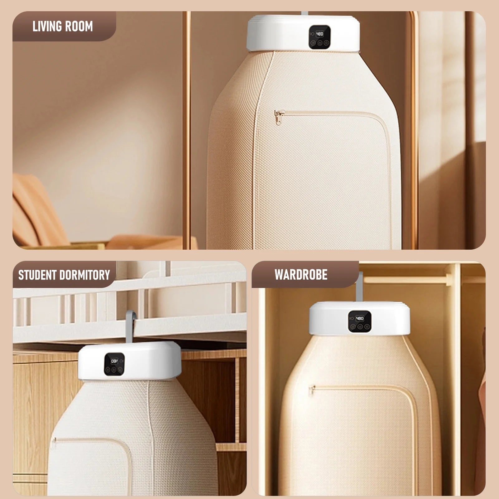 Portable Clothes Dryer,600W Mini Laundry Dryers with Remote Control, Small Compact Foldable Electric Drying Machine with Dry Bag for Travel,Rv, Home,Apartment
