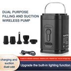 Electric Air Pump Camping Light 3 Lighting Modes Mini Inflate Deflate Pump Rechargeable for Air Beds Boat Swimming Ring