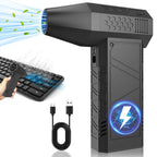Compressed Air Duster, 130000RPM Cordless Electric Air Blower for Computer, 3-Gear Adjustable Power Dust Cleaner, Rechargeable Portable Mini Blower for Electronics, Keyboard&Car